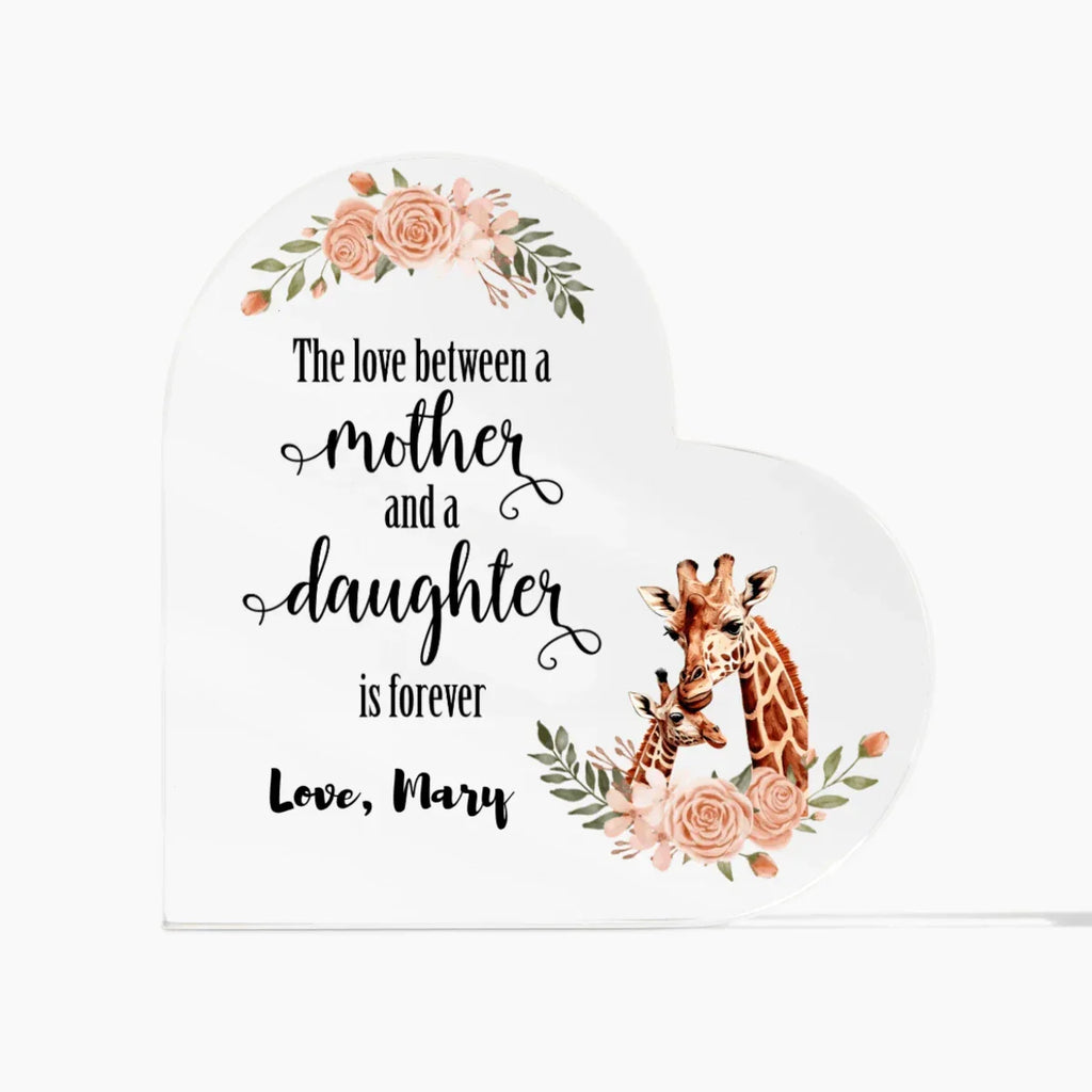 Mother and Daughter Baby Animals Personalized Acrylic Heart Plaque