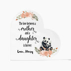 Mother and Daughter Baby Animals Personalized Acrylic Heart Plaque