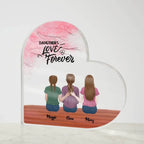 Mother and Daughters Personalized Acrylic Heart Plaque
