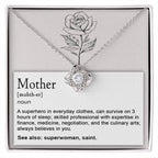 Mother, Definition - Superhero, Saint Love Knot Necklace Mother's Day, Birthday Gift for Mom