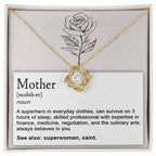 Mother, Definition - Superhero, Saint Love Knot Necklace Mother's Day, Birthday Gift for Mom