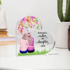 Mother Gift - The Love Between A Mother and Daughter is Forever - Acrylic Heart Plaque