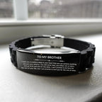Motivational Brother Black Glidelock Clasp Bracelet, Brother I can promise to love you for the rest of mine, Christmas, Graduation Birthday Jewelry Gift