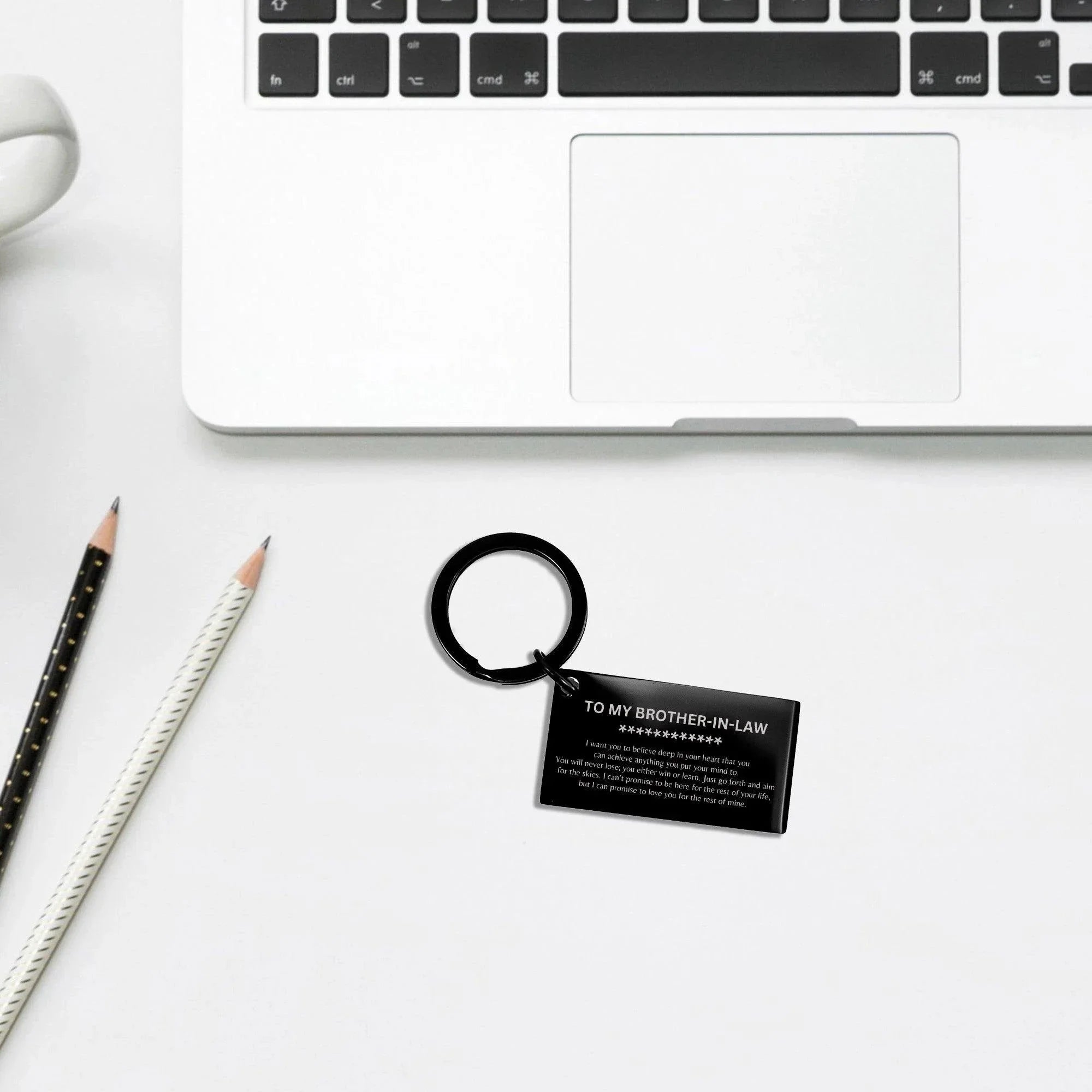 Motivational Brother-in-law Engraved Black Keychain - I can promise to love you for the rest of my life, Birthday, Christmas Holiday Jewelry Gif