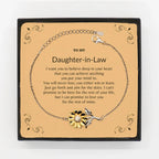 Motivational Daughter-In-Law Sunflower Bracelet - I can promise to love you for the rest of my life, Birthday, Christmas Holiday Jewelry Gift