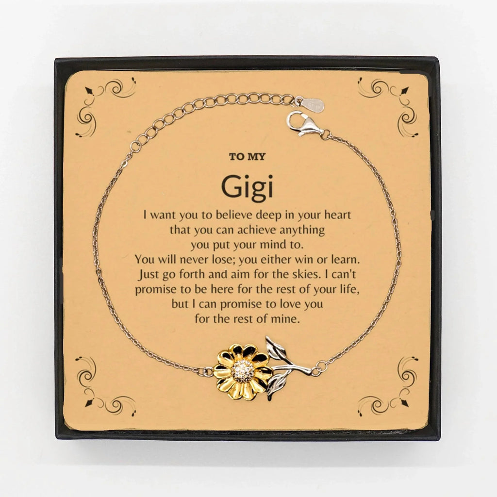 Motivational Gigi Sunflower Bracelet - I can promise to love you for the rest of my life, Birthday, Christmas Holiday Jewelry Gift