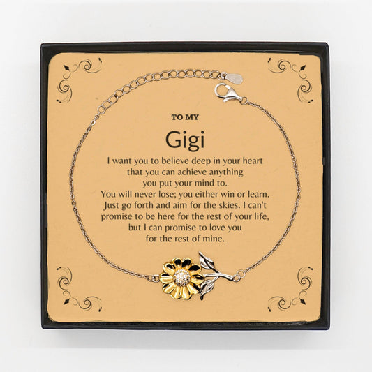Motivational Gigi Sunflower Bracelet - I can promise to love you for the rest of my life, Birthday, Christmas Holiday Jewelry Gift - Mallard Moon Gift Shop