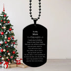 Motivational Mom Black Dog Tag Necklace - I can promise to love you for the rest of mine, Birthday Christmas Jewelry Gift for Women