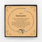 Motivational Stepdaughter Sunflower Bracelet - I can promise to love you for the rest of my life, Birthday, Christmas Holiday Jewelry Gift