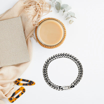 Motivational Wife Cuban Link Chain Bracelet, I can promise to love you for the rest of my life, Birthday, Christmas Holiday Jewelry Gift - Mallard Moon Gift Shop