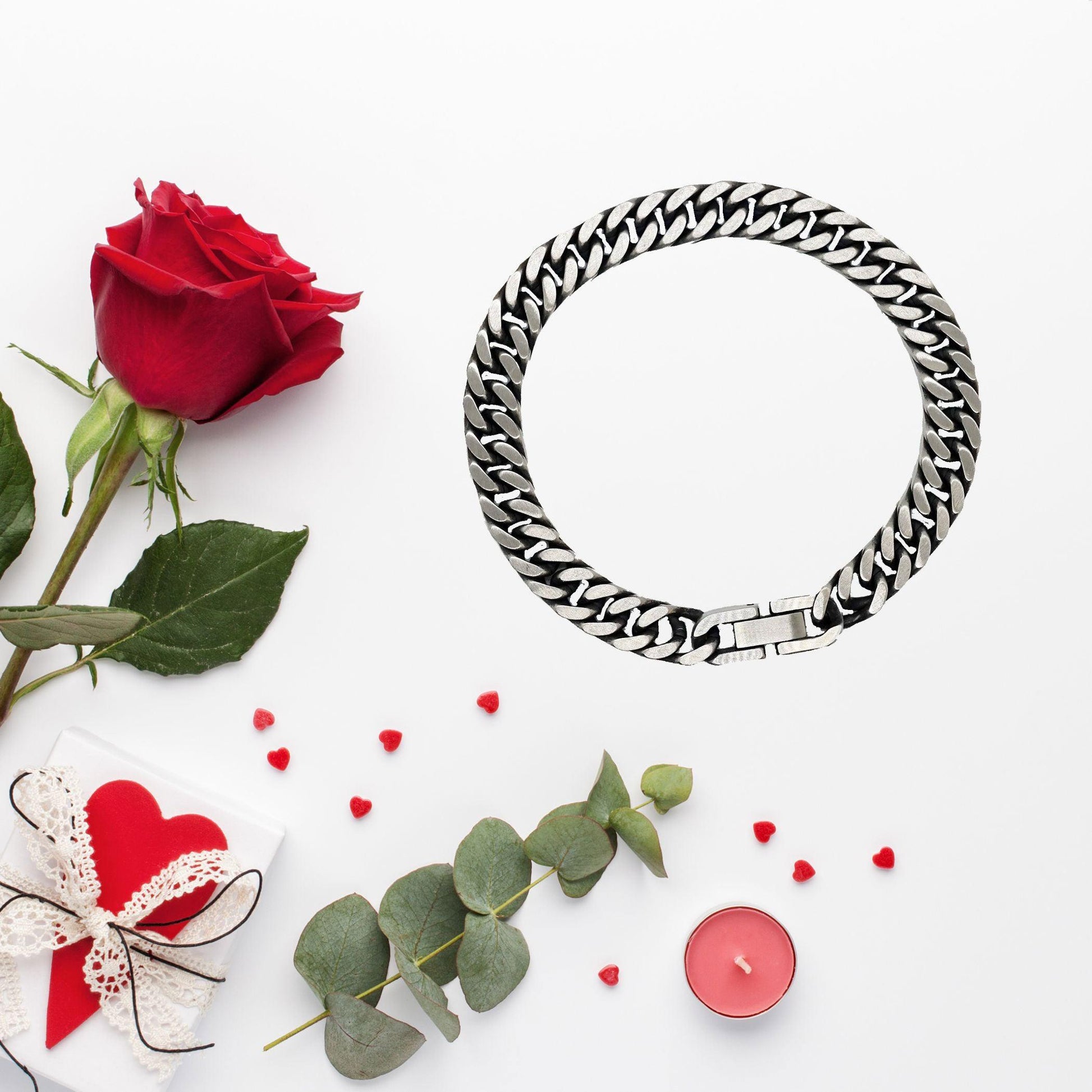 Motivational Wife Cuban Link Chain Bracelet, I can promise to love you for the rest of my life, Birthday, Christmas Holiday Jewelry Gift - Mallard Moon Gift Shop