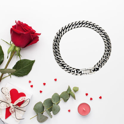 Motivational Wife Cuban Link Chain Bracelet, I can promise to love you for the rest of my life, Birthday, Christmas Holiday Jewelry Gift - Mallard Moon Gift Shop