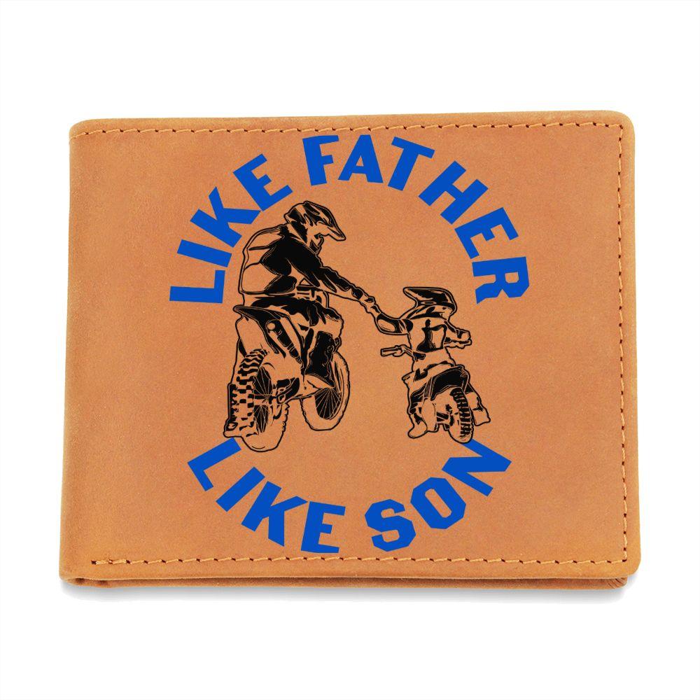Motocross Father and Son Leather Wallet - Mallard Moon Gift Shop