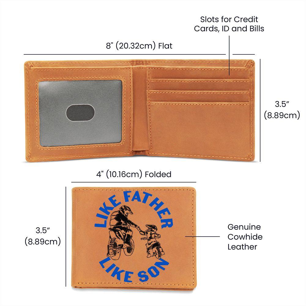 Motocross Father and Son Leather Wallet - Mallard Moon Gift Shop