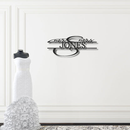 Mr And Mrs Couples Personalized Name Metal Art Wall Sign - Mallard Moon Gift Shop