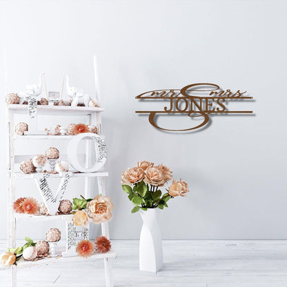 Mr And Mrs Couples Personalized Name Metal Art Wall Sign - Mallard Moon Gift Shop