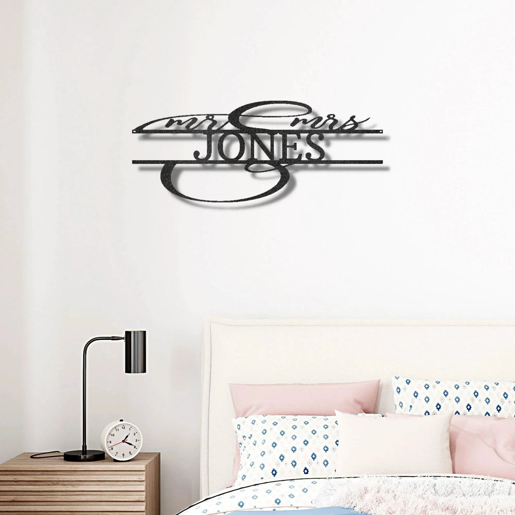 Mr And Mrs Couples Personalized Name Metal Art Wall Sign