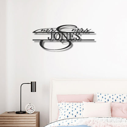 Mr And Mrs Couples Personalized Name Metal Art Wall Sign - Mallard Moon Gift Shop