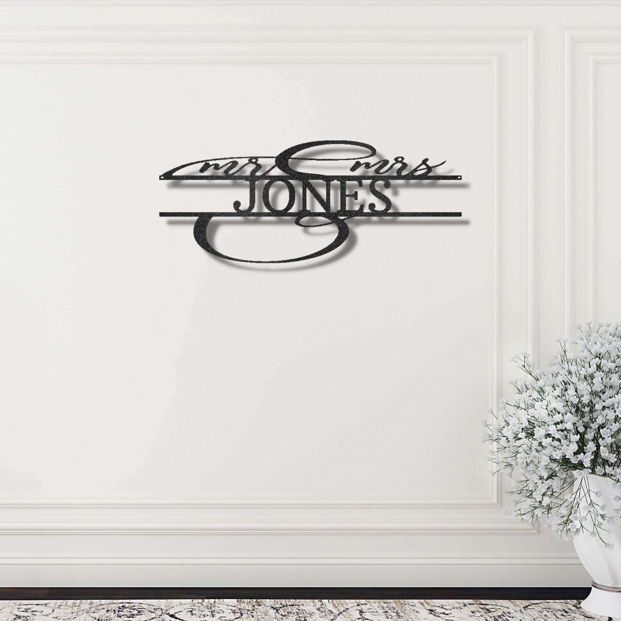 Mr And Mrs Couples Personalized Name Metal Art Wall Sign - Mallard Moon Gift Shop