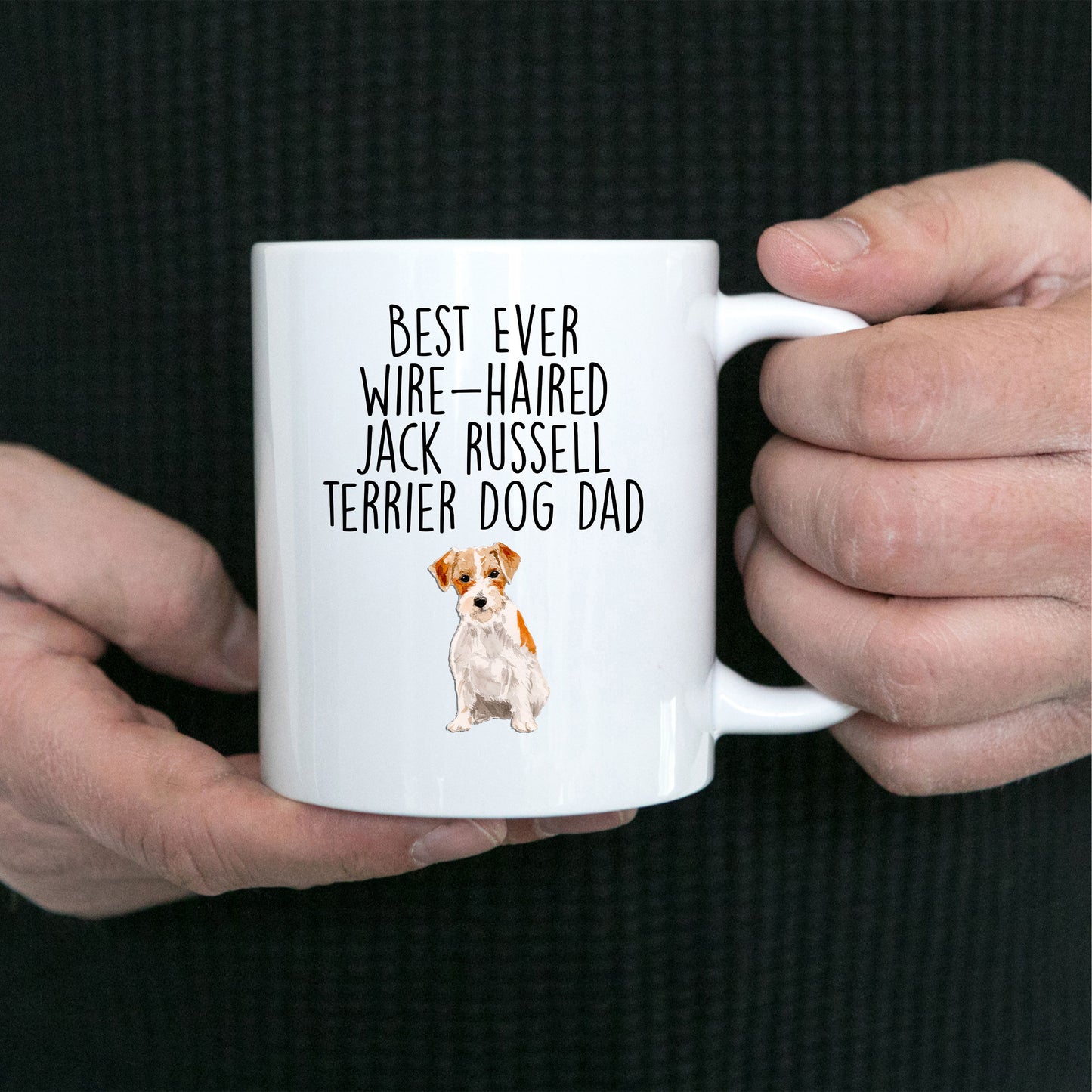 Best Ever Jack Russell Wire-haired Terrier Dog Dad Custom ceramic coffee mug - Mallard Moon Gift Shop