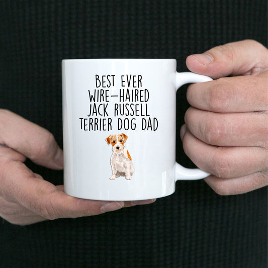 Best Ever Jack Russell Wire-haired Terrier Dog Dad Custom ceramic coffee mug - Mallard Moon Gift Shop