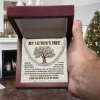 My Father's Tree of Wisdom and Strength Cuban Link Necklace with Message Card Gift Box