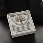 My Father's Tree of Wisdom and Strength Cuban Link Necklace with Message Card Gift Box