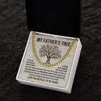 My Father's Tree of Wisdom and Strength Cuban Link Necklace with Message Card Gift Box