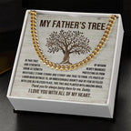 My Father's Tree of Wisdom and Strength Cuban Link Necklace with Message Card Gift Box