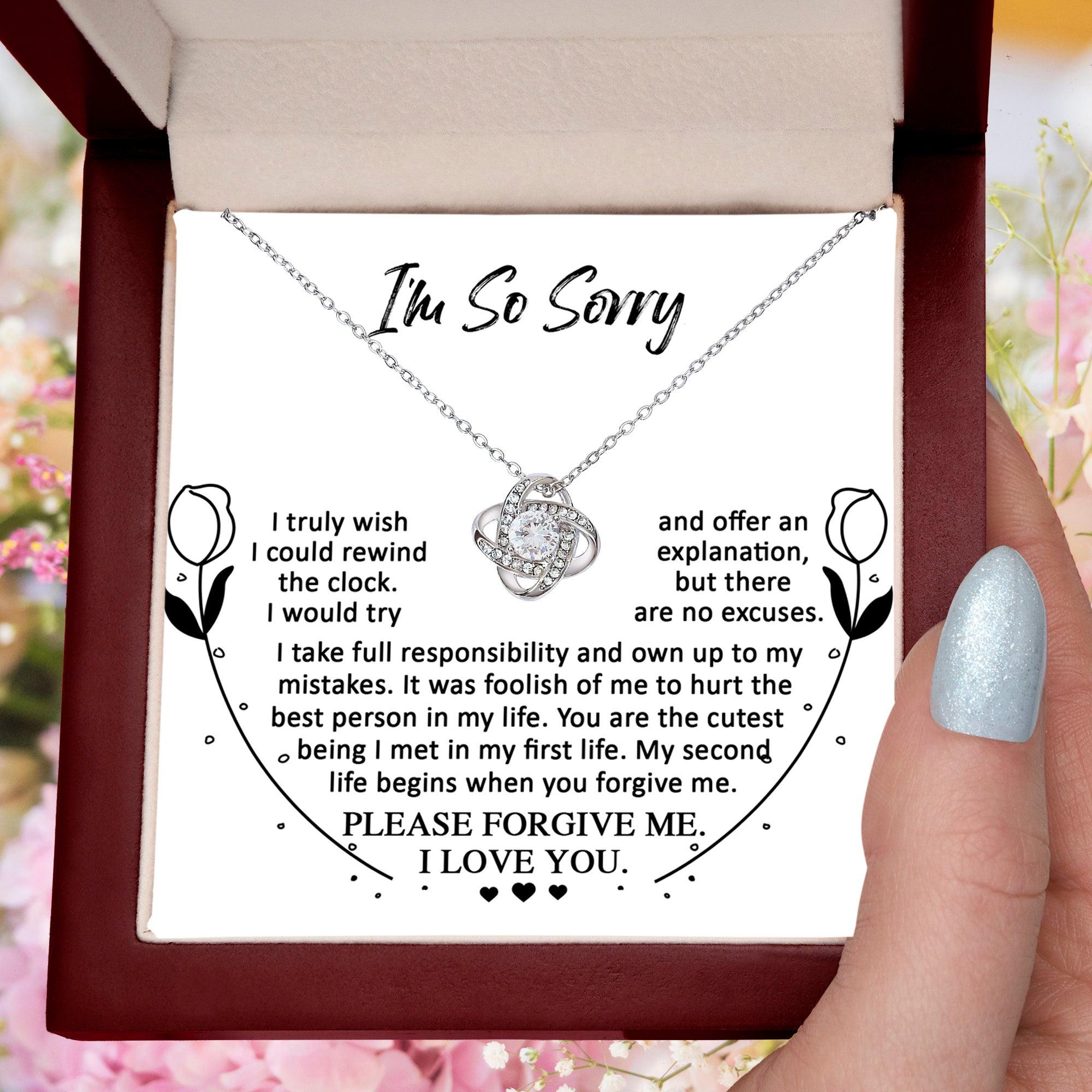 Apology Gift for Girlfriend, Wife, Soulmate - Sorry, My First Life - Love Knot Pendant Necklace - Mallard Moon Gift Shop