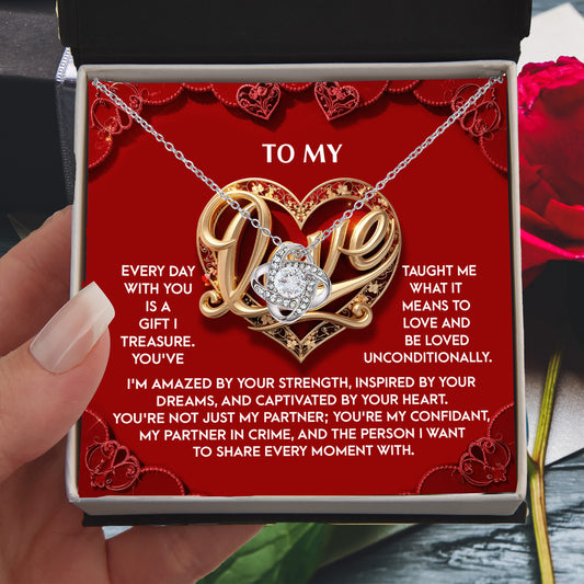 Romantic Valentine's Day, Anniversary, or Birthday Gift for Soulmate, Wife or Girlfriend Love Knot Pendant Necklace - Mallard Moon Gift Shop