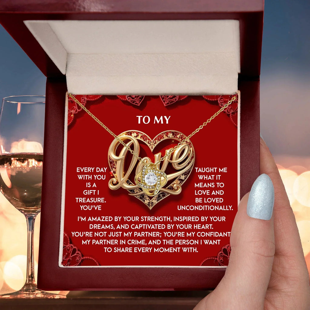 Romantic Valentine's Day, Anniversary, or Birthday Gift for Soulmate, Wife or Girlfriend Love Knot Pendant Necklace