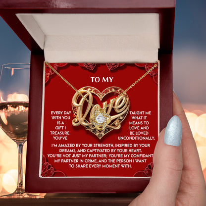 Romantic Valentine's Day, Anniversary, or Birthday Gift for Soulmate, Wife or Girlfriend Love Knot Pendant Necklace - Mallard Moon Gift Shop