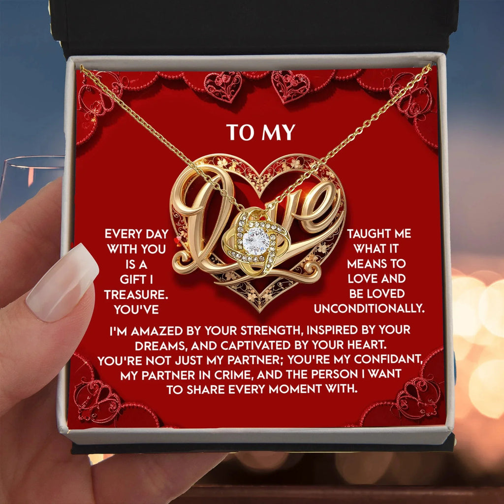 Romantic Valentine's Day, Anniversary, or Birthday Gift for Soulmate, Wife or Girlfriend Love Knot Pendant Necklace