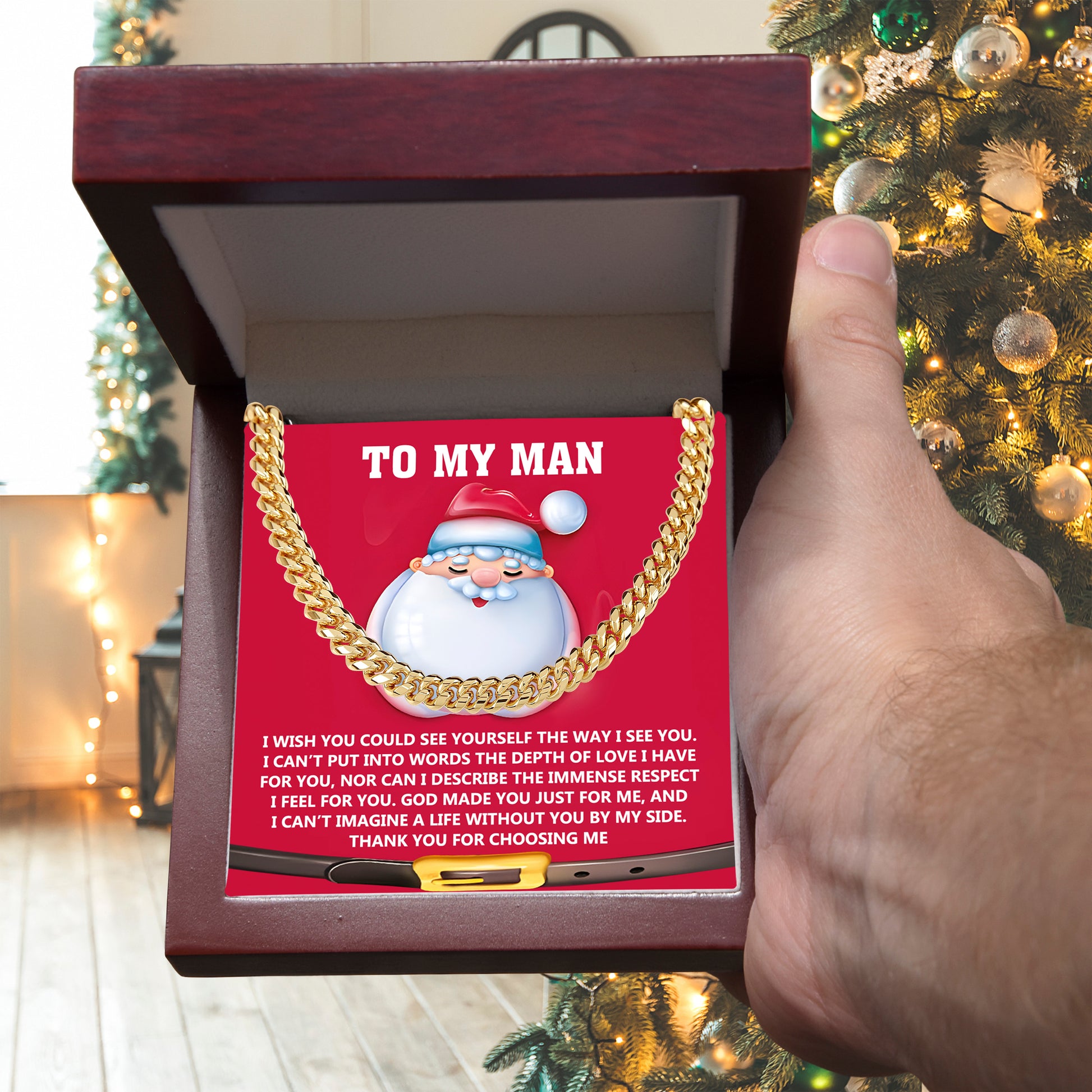 Gift for My Man - Just For Me - Cuban Link Chain Necklace - Mallard Moon Gift Shop