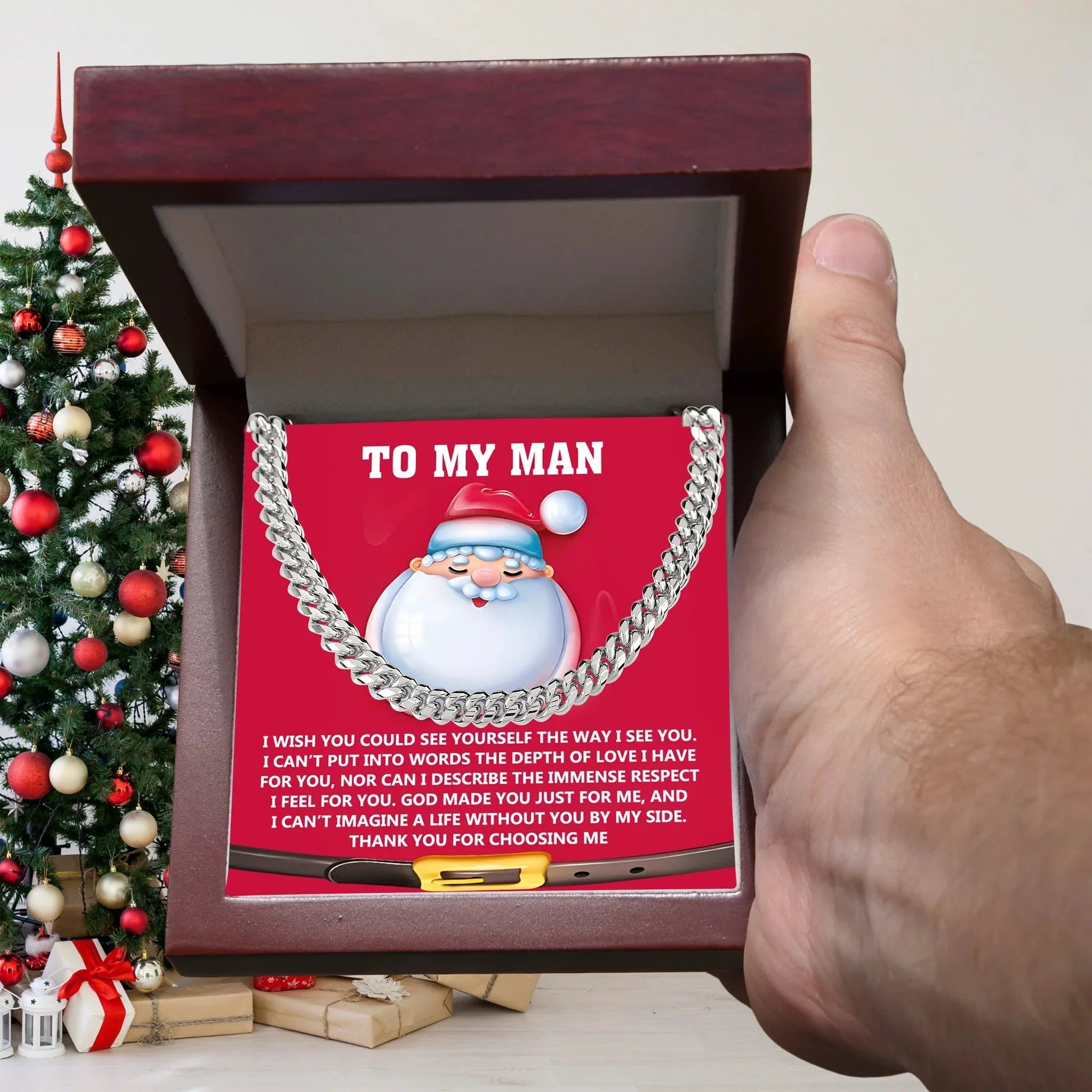 Gift for My Man - Just For Me - Cuban Link Chain Necklace