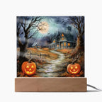 Mystic Mansion: The Perfect Acrylic Plaque Decor for All Hallow's Eve