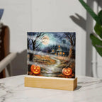 Mystic Mansion: The Perfect Acrylic Plaque Decor for All Hallow's Eve