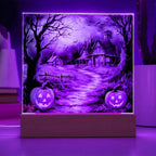 Mystic Mansion: The Perfect Acrylic Plaque Decor for All Hallow's Eve