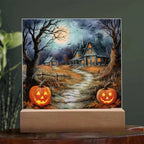 Mystic Mansion: The Perfect Acrylic Plaque Decor for All Hallow's Eve