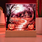 Mystic Mansion: The Perfect Acrylic Plaque Decor for All Hallow's Eve