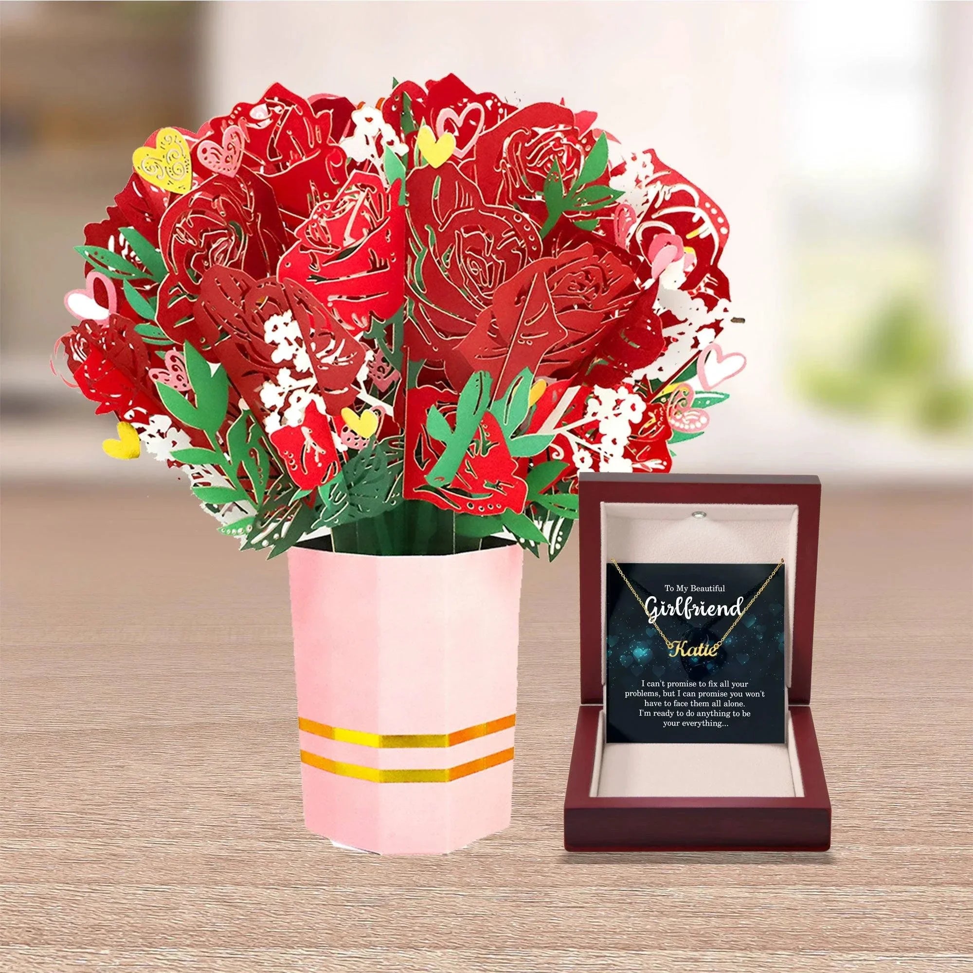 To My Beautiful Girlfriend - I Promise - Personalized Name Necklace