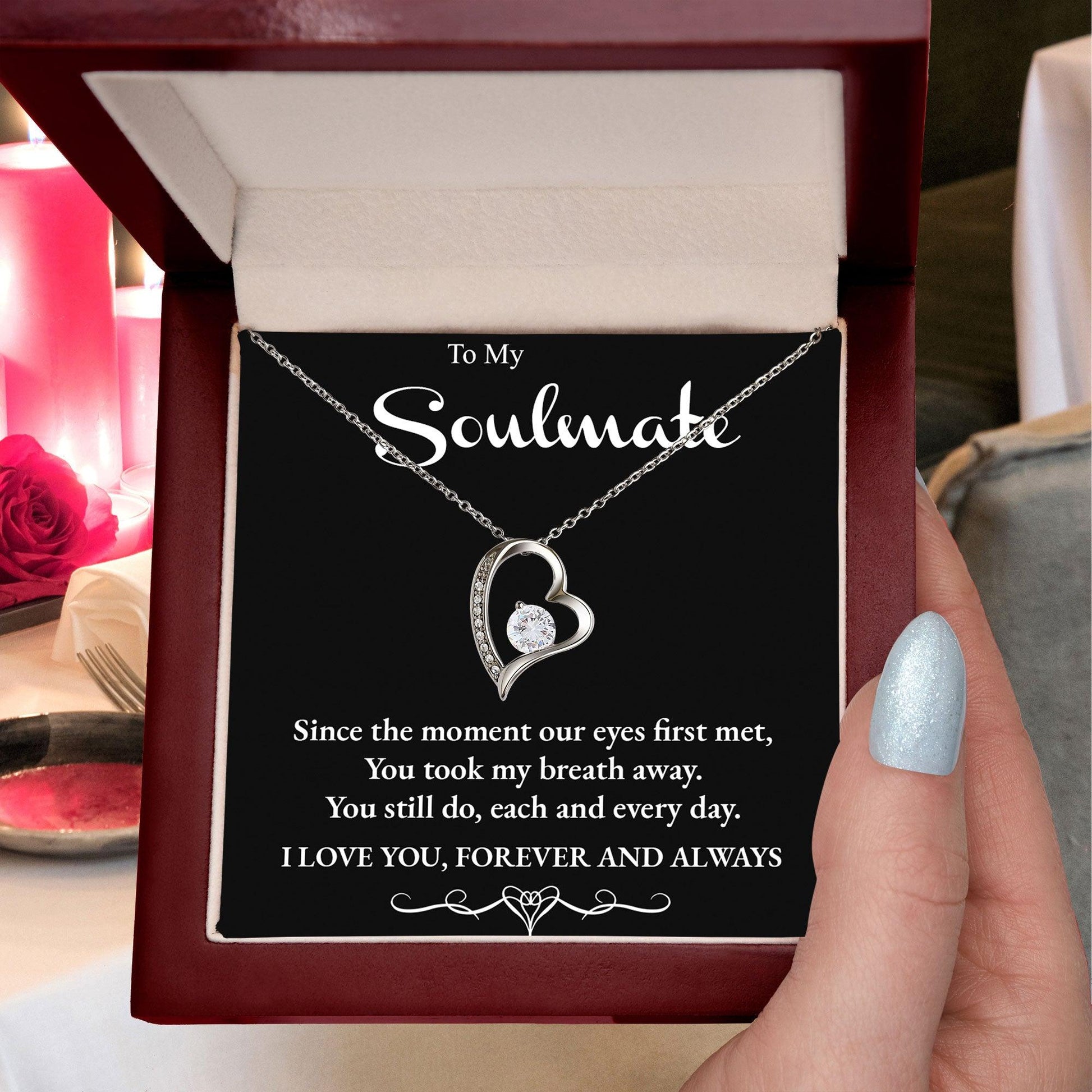 Soulmate You Take my Breath Away Forever Love Heart Necklace - Mallard Moon Gift Shop