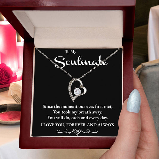 Soulmate You Take my Breath Away Forever Love Heart Necklace - Mallard Moon Gift Shop
