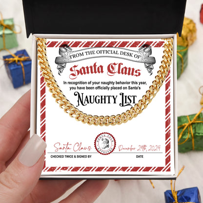 Naughty List Naughty Behavior - Cuban Link Chain Necklace - Mallard Moon Gift Shop