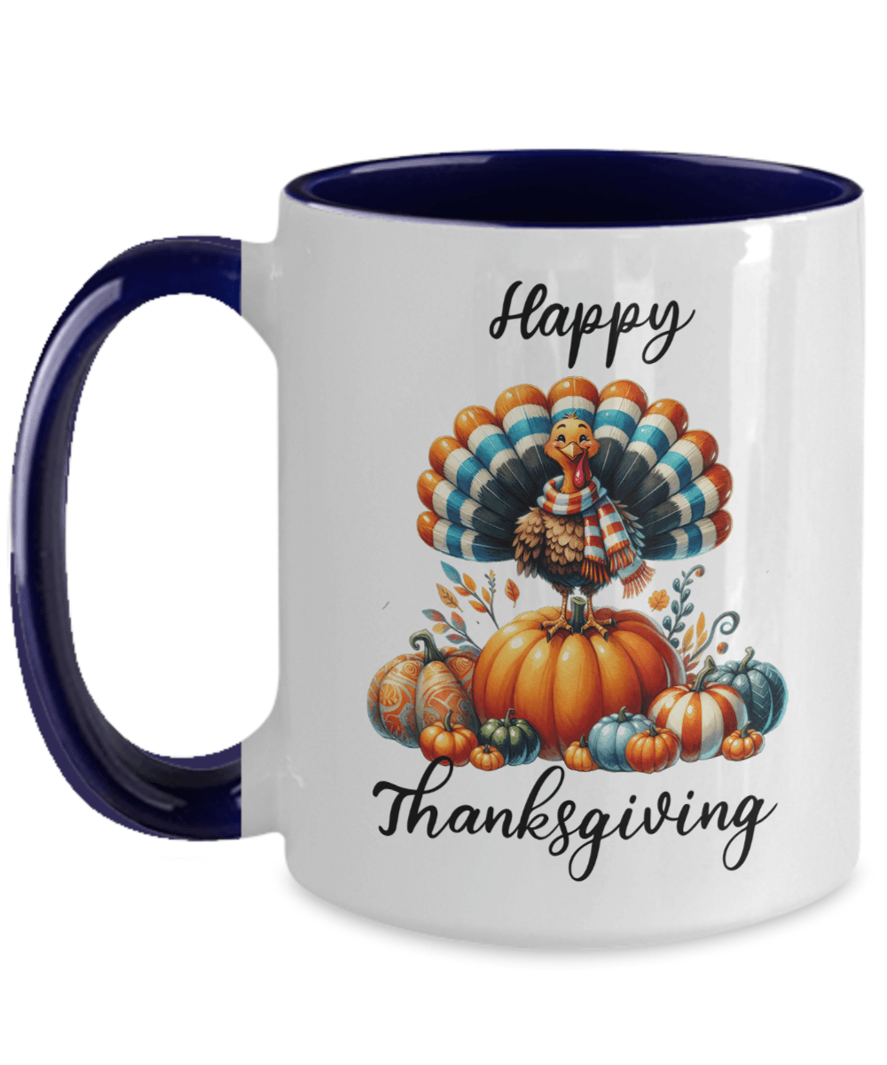 Happy Thanksgiving Ceramic Mug – Perfect for Holiday Cheer! - Mallard Moon Gift Shop