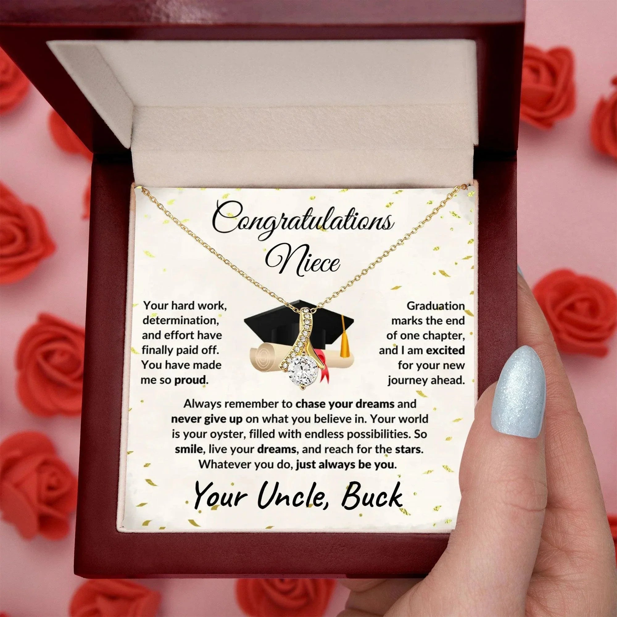 Niece Graduation Gift from Uncle Pendant Necklace