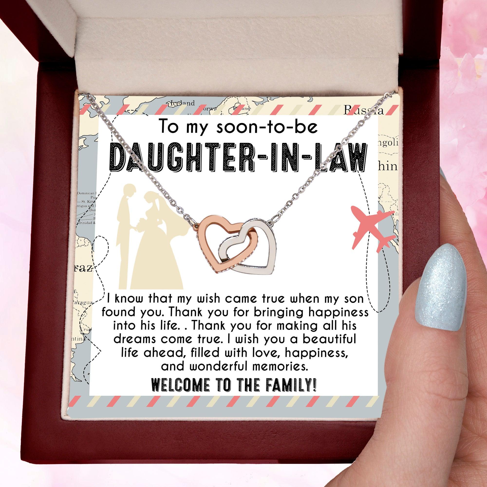 To My Soon-to-be Daughter-in-law Welcome to the Family Wedding Gift Hearts Pendant Necklace - Mallard Moon Gift Shop