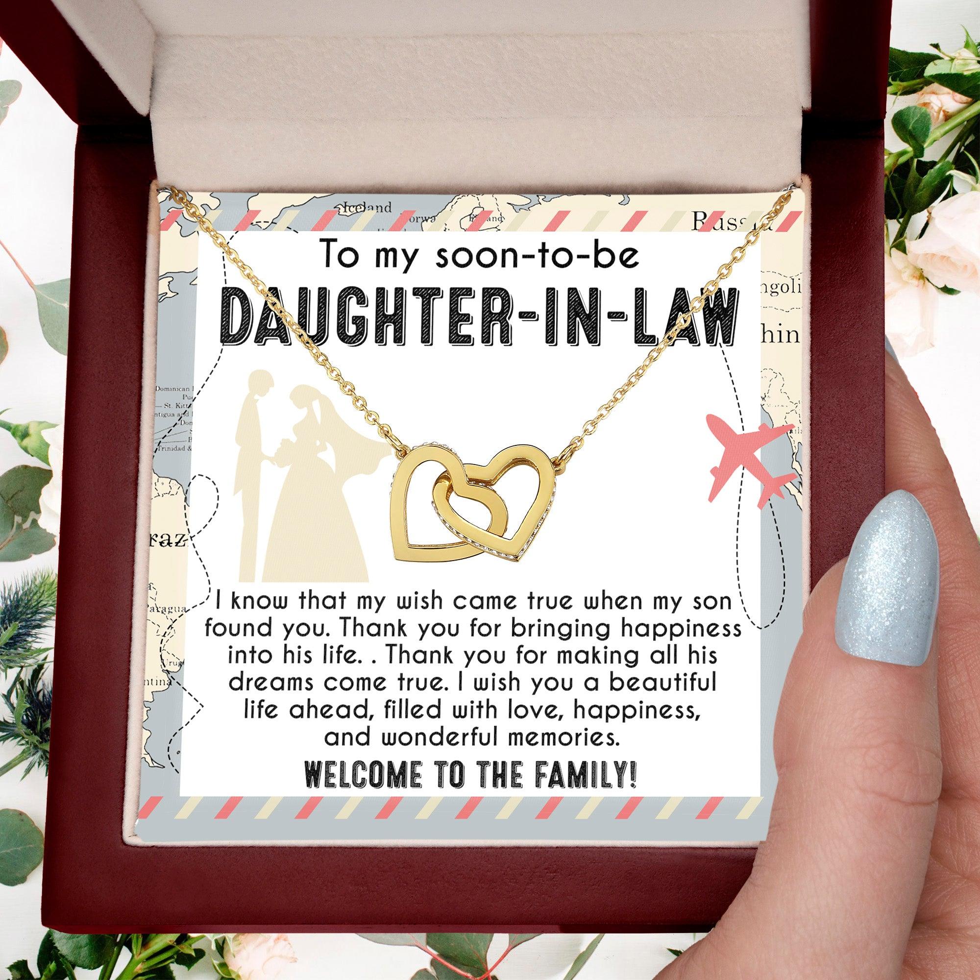 To My Soon-to-be Daughter-in-law Welcome to the Family Wedding Gift Hearts Pendant Necklace - Mallard Moon Gift Shop