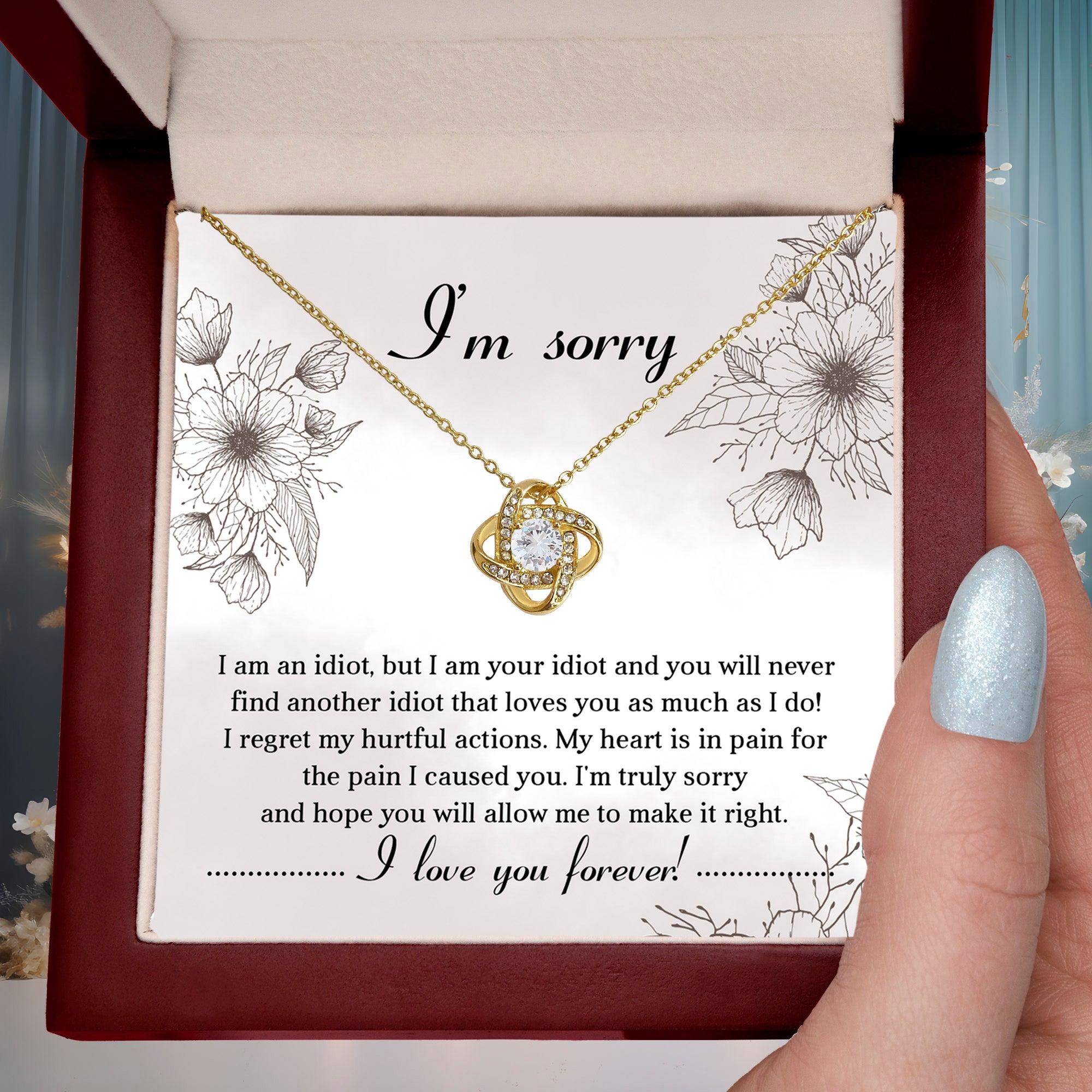 Apology Gift for Her - Sorry For The Pain I Caused You - Love Knot Pendant Necklace - Mallard Moon Gift Shop
